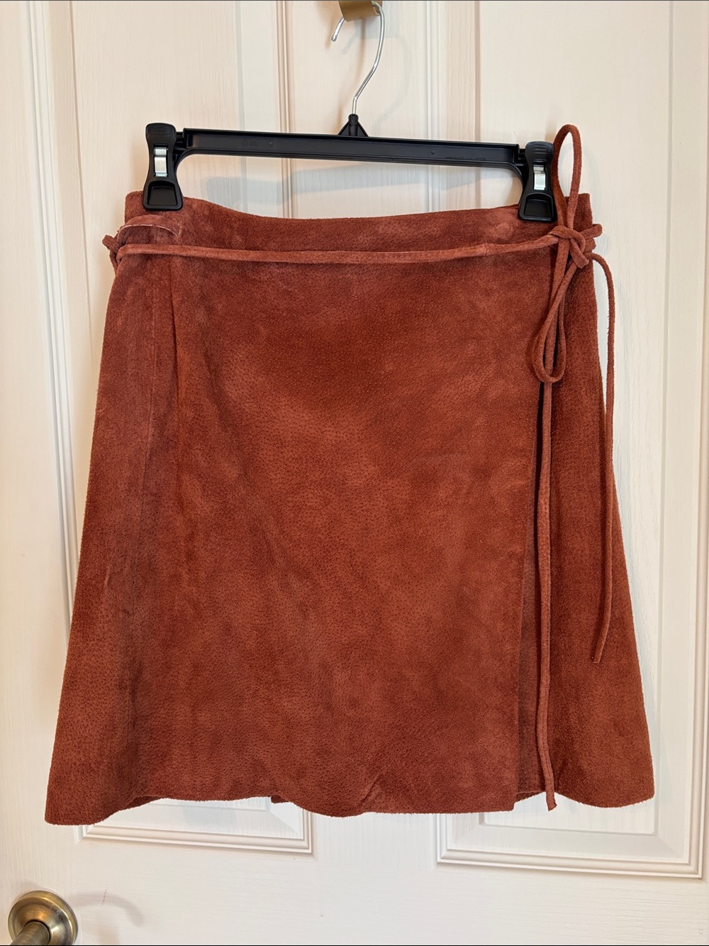 Blank NYC Burnt Orange Suede Wrap Mini Skirt